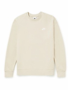 Nike - Sportswear Club Logo-Embroidered Cotton-Blend Jersey Sweatshirt - Neutrals