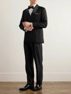 Brunello Cucinelli - Double-Breasted Satin-Trimmed Grain de Poudre Tuxedo Jacket - Black