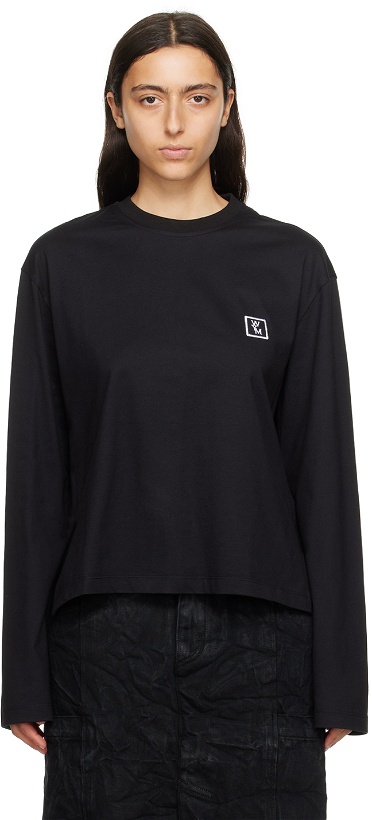 Photo: Wooyoungmi Black Embroidered Long Sleeve T-Shirt