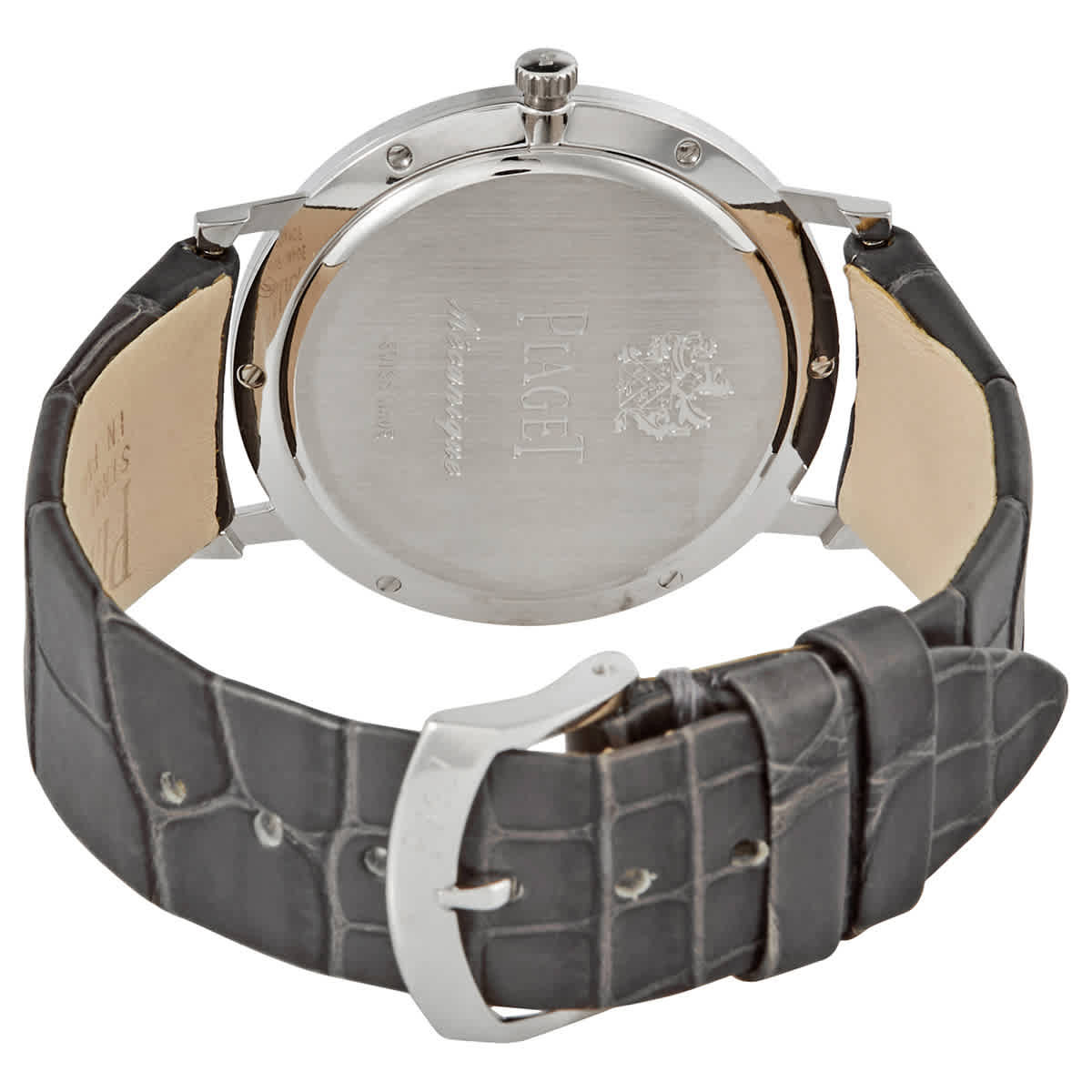 Piaget Altiplano Silver Dial Grey Alligator Leather Ladies Watch GOA39106