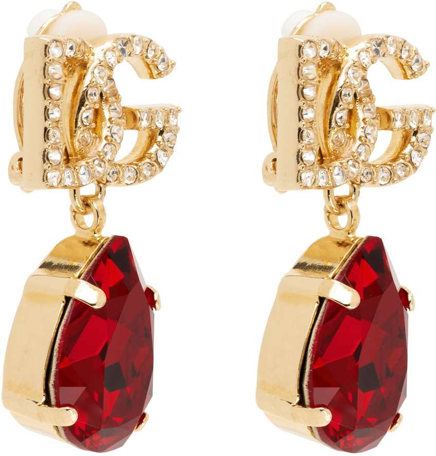 【関税＆送料込み】Dolce & Gabbana Dg Drop Earrings Drop earrings with pearls and DG logo in Gold for Women