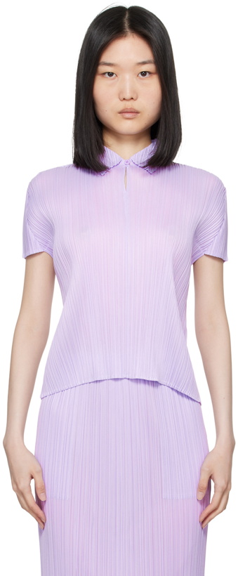 Photo: PLEATS PLEASE ISSEY MIYAKE Purple Monthly Colors April Polo