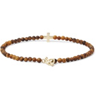 Luis Morais - Tiger's Eye Bead, 14-Karat Gold and Diamond Bracelet - Brown