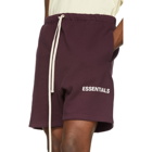 Essentials Burgundy Fleece Shorts