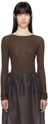 AMOMENTO Brown Round T-shirt