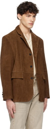 Tonywack Brown Suede Tailored Leather Jacket