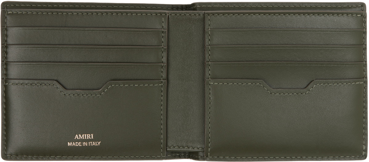 AMIRI Khaki 'MA' Quad Leather Bifold Wallet