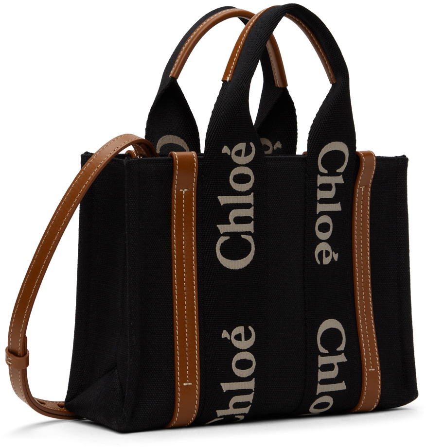 Chloé Black & Beige Small Woody Tote