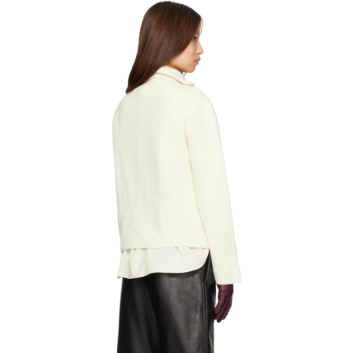 MACKAGE Off-White Gladys Knit Half-Zip Pullover Sweater
