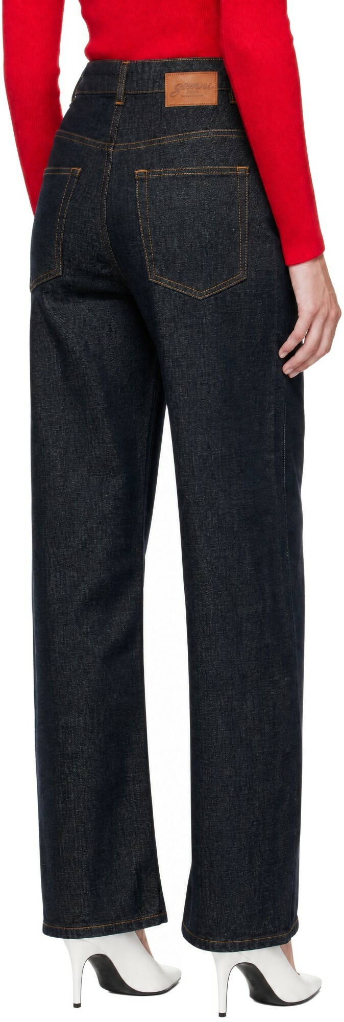 GANNI Blue Fold Jeans