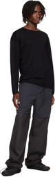 AMOMENTO Gray Nylon Layered Trousers