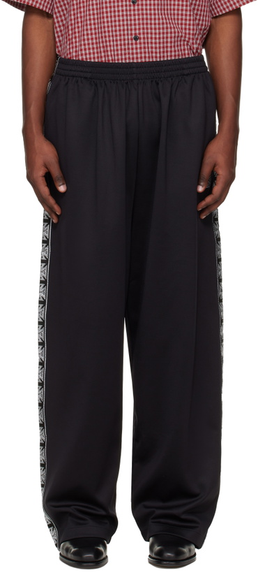 Photo: VETEMENTS Black Biker Cross Tape Track Pants