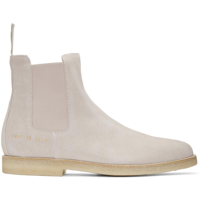 Photo: Common Projects Pink Suede Chelsea Boots