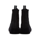 Alexander McQueen Black Suede Flocked Sole Hybrid Boots