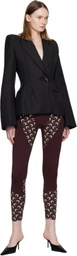 Marine Serre Burgundy Athleisure Moon Insert Leggings