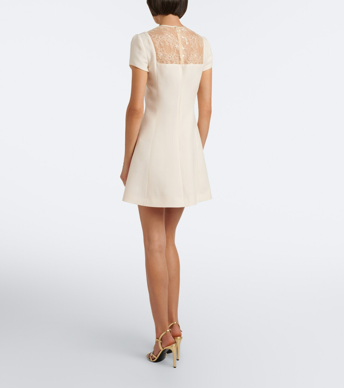 Valentino Crepe Couture lace-trimmed minidress