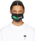 Palm Angels Black & Green Spray Logo Mask