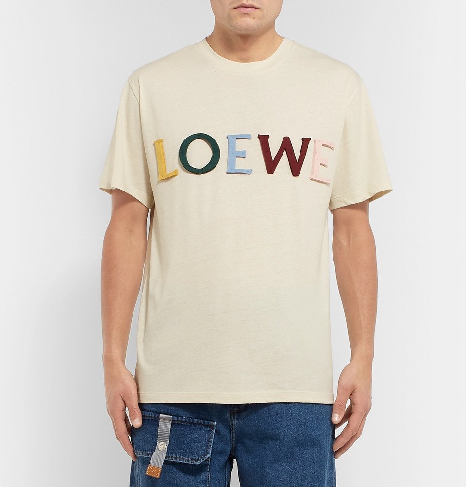 LOEWE - Logo-Embroidered Cotton-Jersey T-Shirt - White Loewe