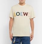 Loewe - Logo-Appliquéd Cotton And Silk-Blend Jersey T-shirt - Off-white