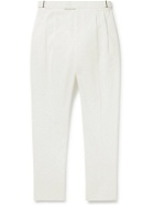 Ermenegildo Zegna - Straight-Leg Pleated Cotton-Twill Trousers - White