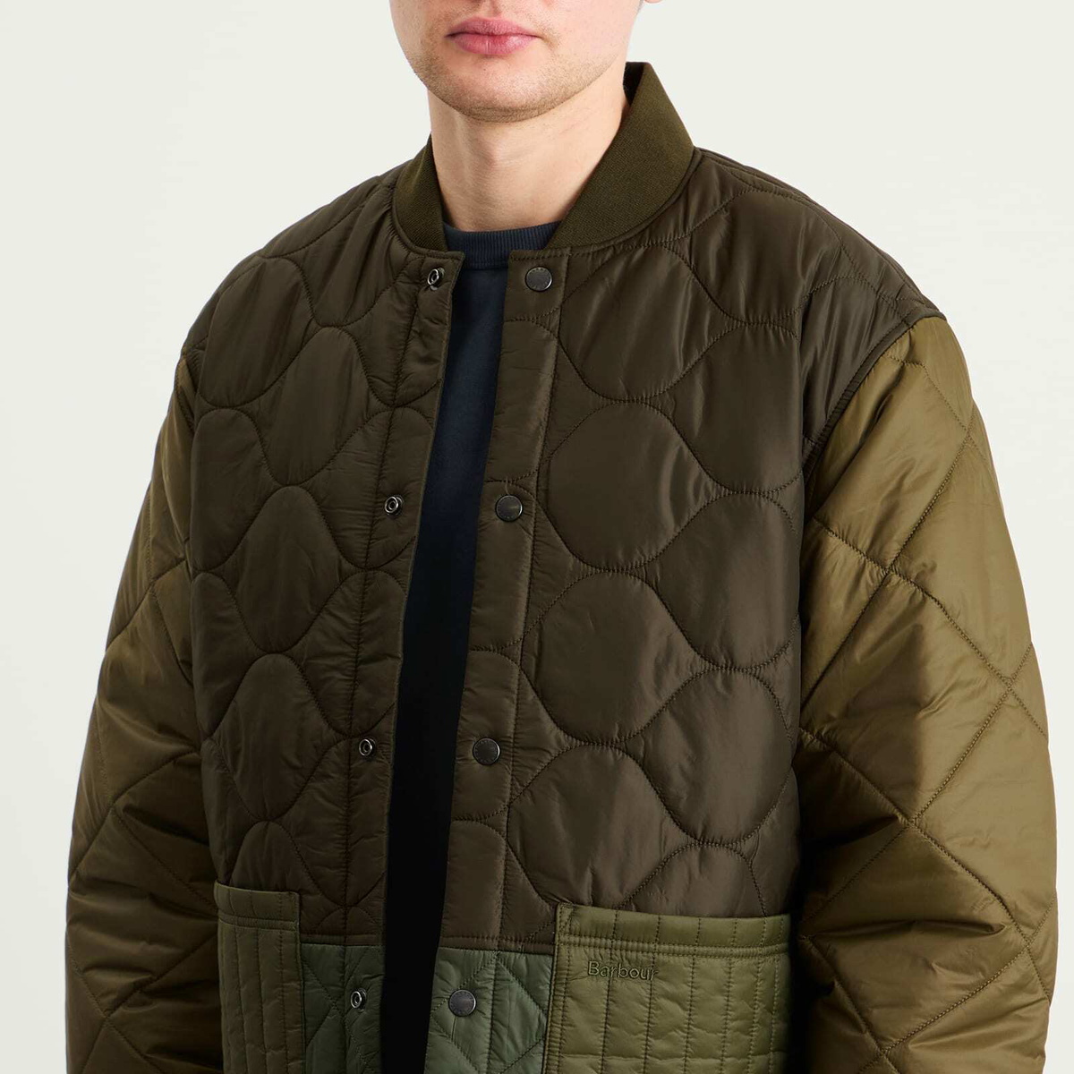 Barbour Men's Heritage + Cording Quilted Jacket in Army Green