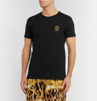 Versace - Slim-Fit Logo-Print Stretch-Cotton Jersey T-Shirt - Black