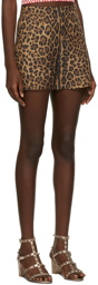 Valentino Tan Leopard Printed Couture Shorts