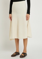 Alaïa Twisted Asymmetric Wool and Cashmere-blend Midi Skirt White