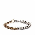 Dries Van Noten Men's Mixed Metal Chain Bracelet in Silver/Brass