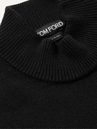 TOM FORD - Slim-Fit Cashmere, Mohair and Silk-Blend Mock-Neck Sweater - Black