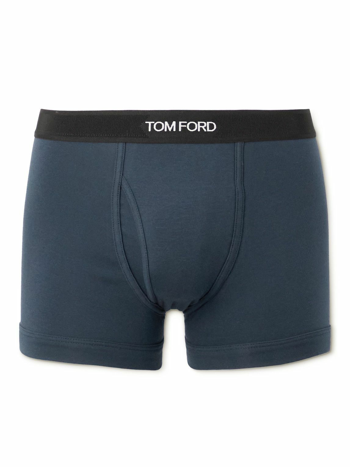 Tom Ford Men's Stretch Cotton Boxer Briefs Green