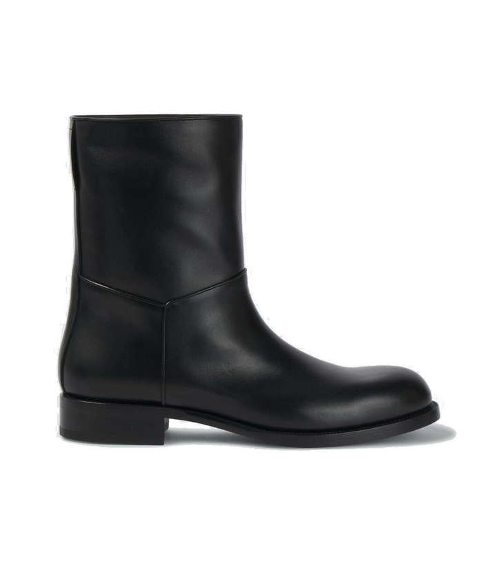 Photo: The Row Nobilis leather ankle boots