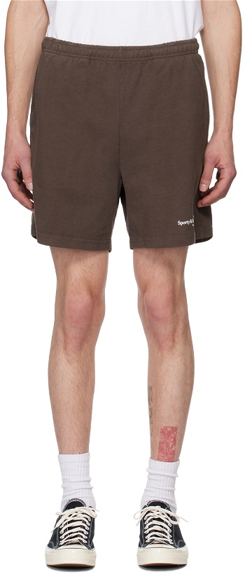 Photo: Sporty & Rich Brown 'Athletic Club' Shorts