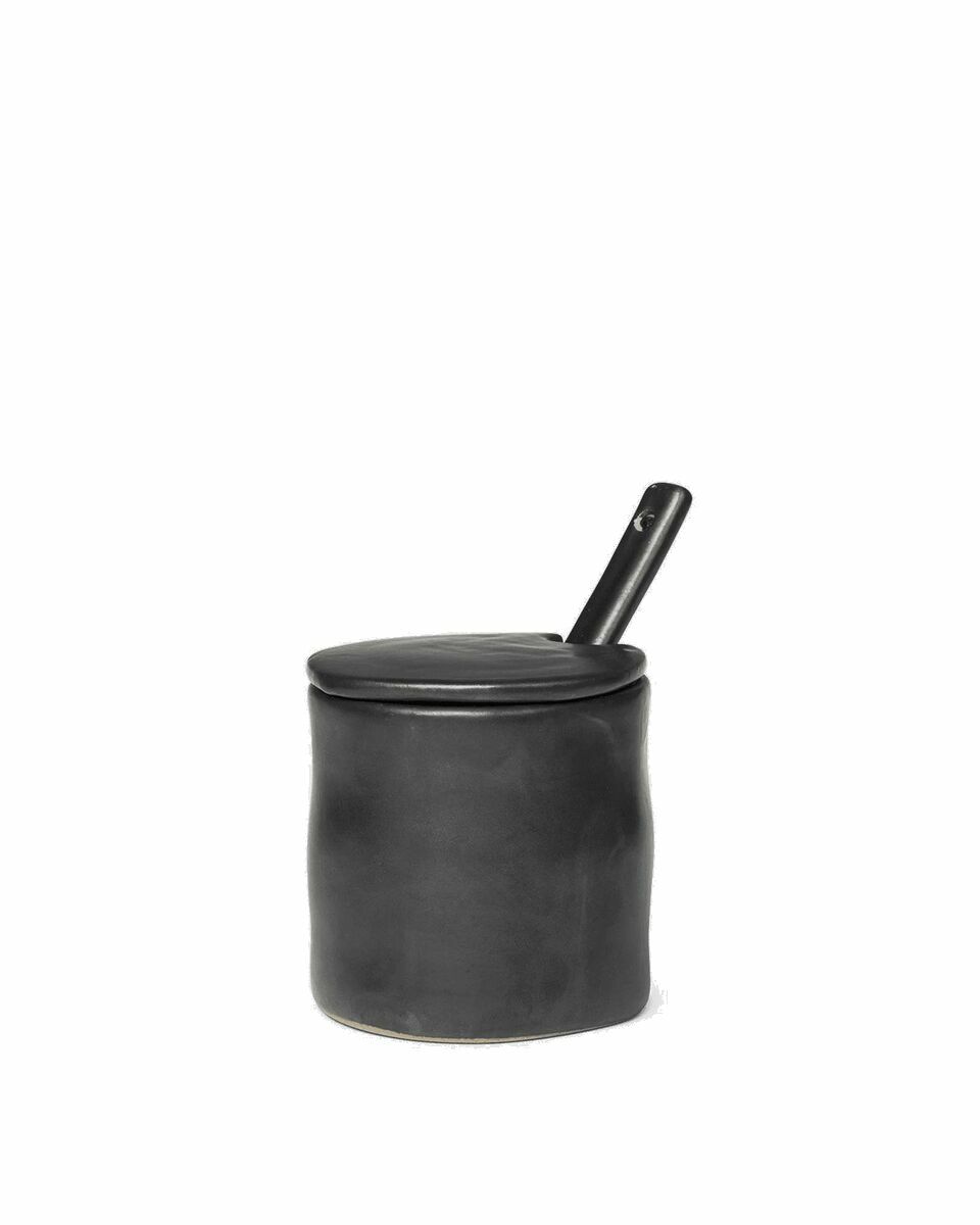 Photo: Ferm Living Flow Jar With Spoon Black - Mens - Tableware