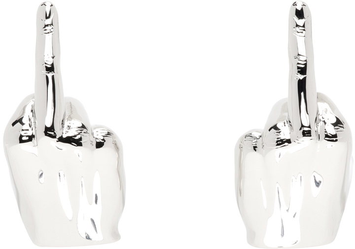 Photo: Y/Project Silver Mini Fuck You Earrings