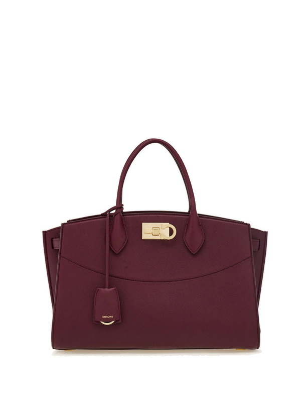 Photo: Ferragamo Womens New Ferragamo Studio Soft bag (L) in Violet