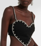 Area Heart crystal-embellished crop top