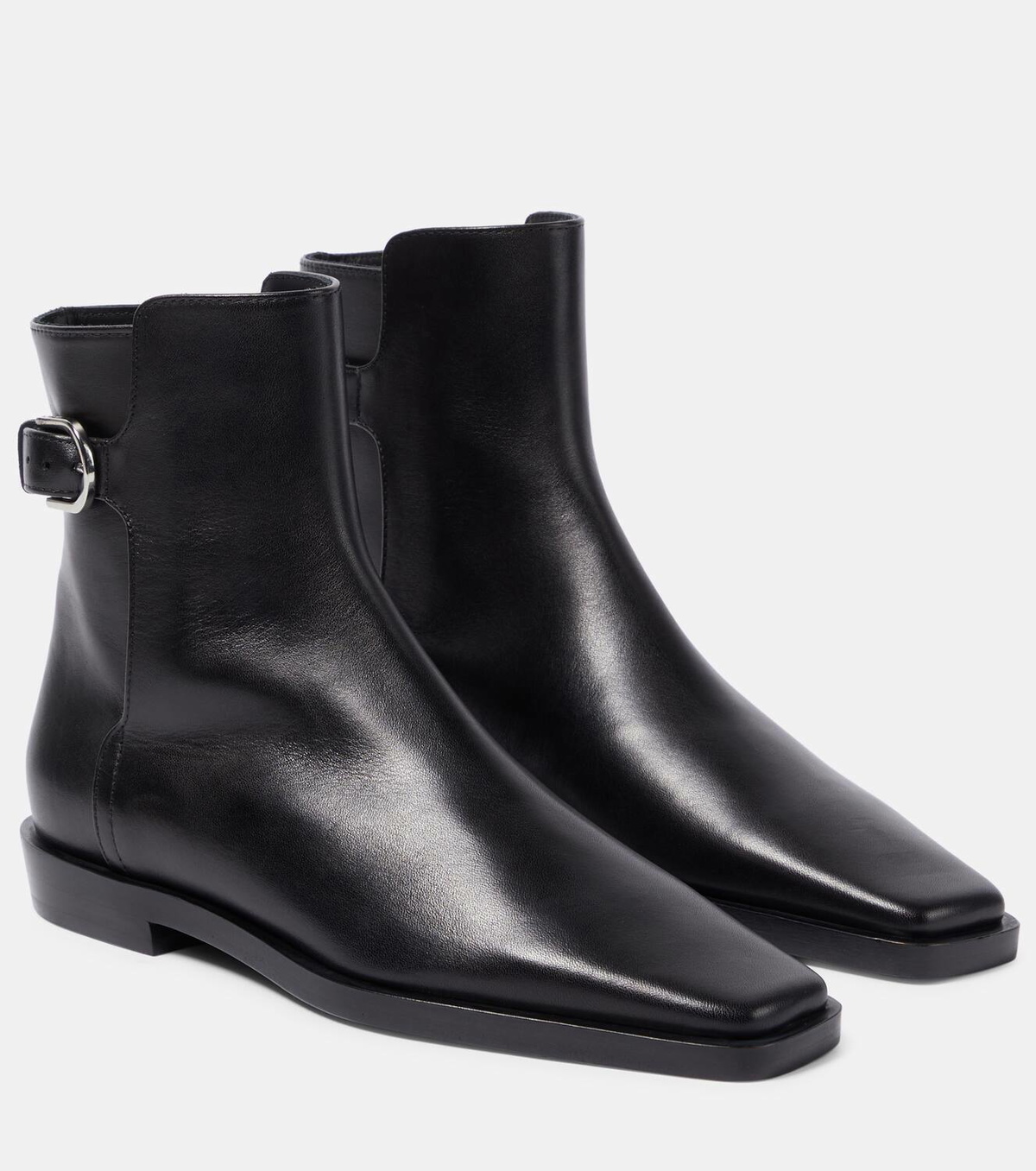 【関税込み】TOTEME LEATHER ANKLE BOOTS Leather city boots black – TOTEME