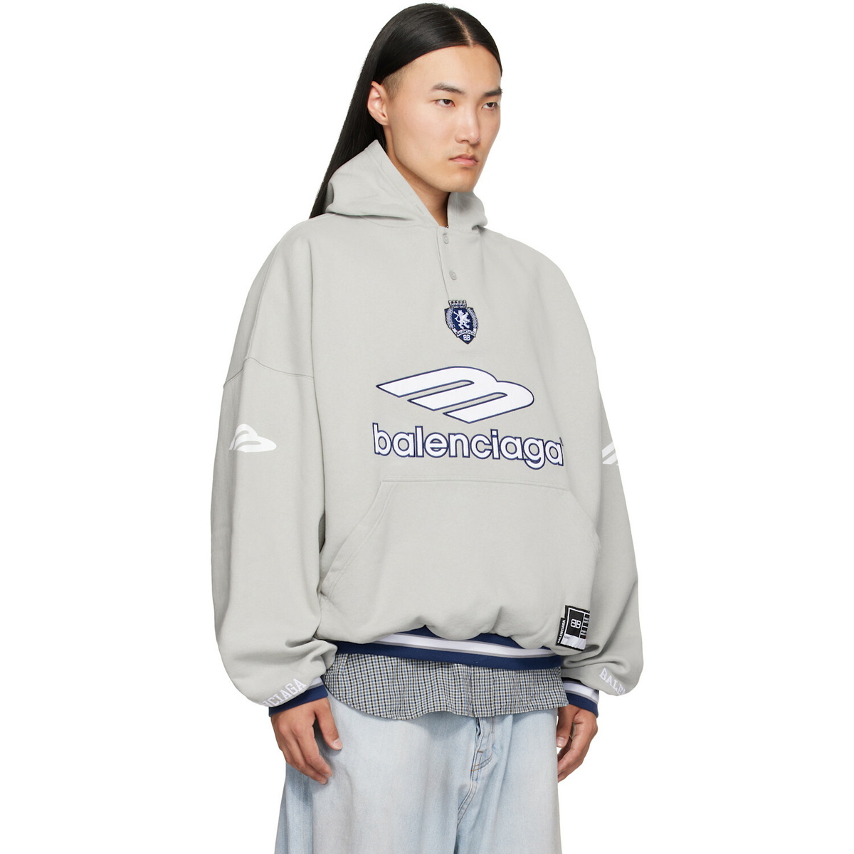 Balenciaga Gray Polo Hoodie