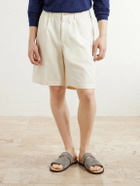 Brunello Cucinelli - Straight-Leg Cotton Bermuda Shorts - Neutrals