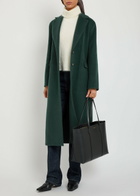 Vince Single Breasted Wool-blend Coat Green