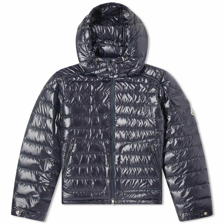 Photo: Moncler Men's Lauros Hooded Light Down Jacket in Navy