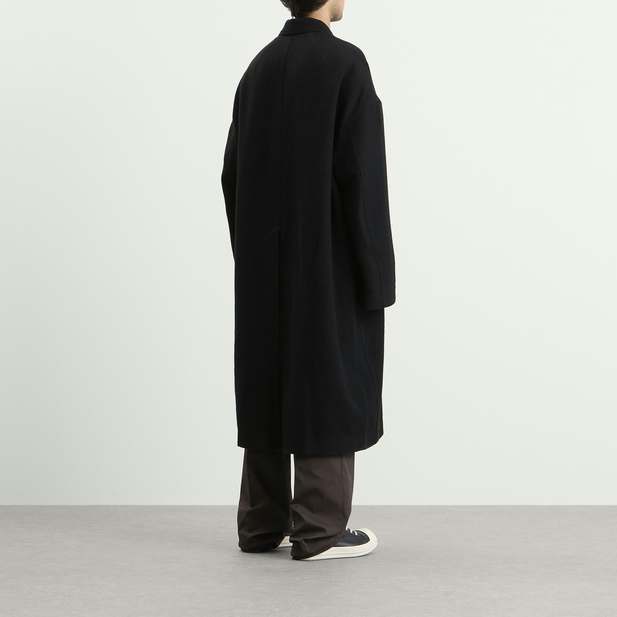 Rick Owens Men's Buttoned Brad Coat in Black