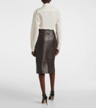 Yves Salomon Leather midi skirt