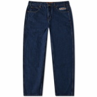 Butter Goods Men's Scattered Logo Denim Pant in Dark Indigo