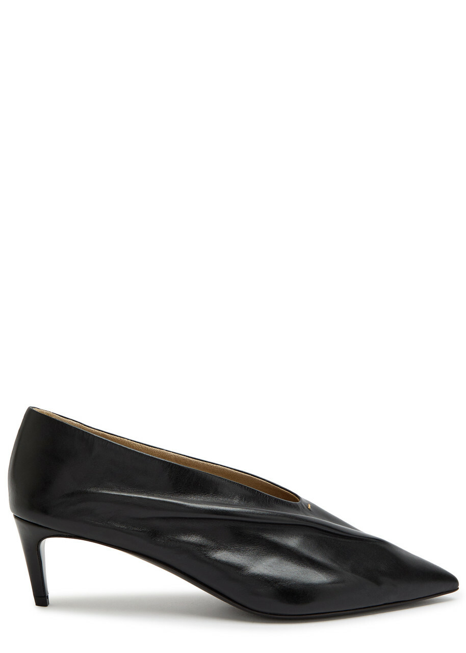Khaite Miriam 50 Draped Leather Pumps