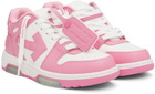 Off-White White & Pink Out Of Office Calf Leather Sneakers