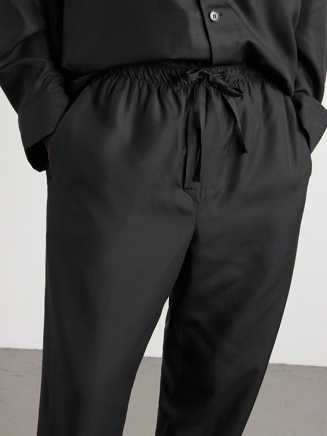 CDLP - Straight-Leg Lyocell Pyjama Trousers - Black