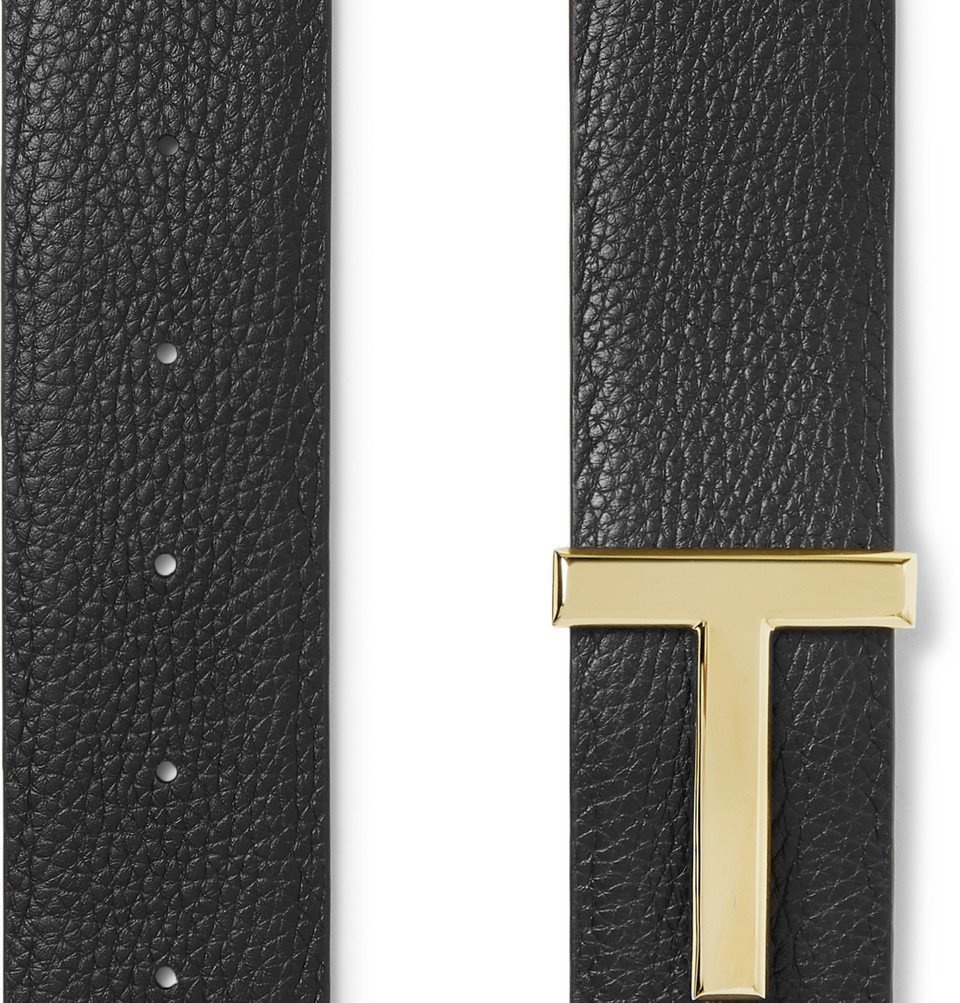 Tom Ford 3.5cm Reversible Full-Grain Leather Belt - Men - Black Belts