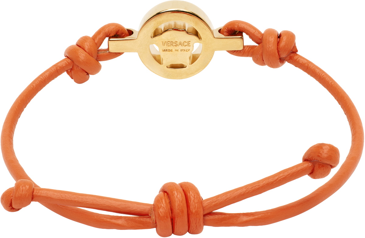 Versace Orange Medusa '95 Leather Bracelet